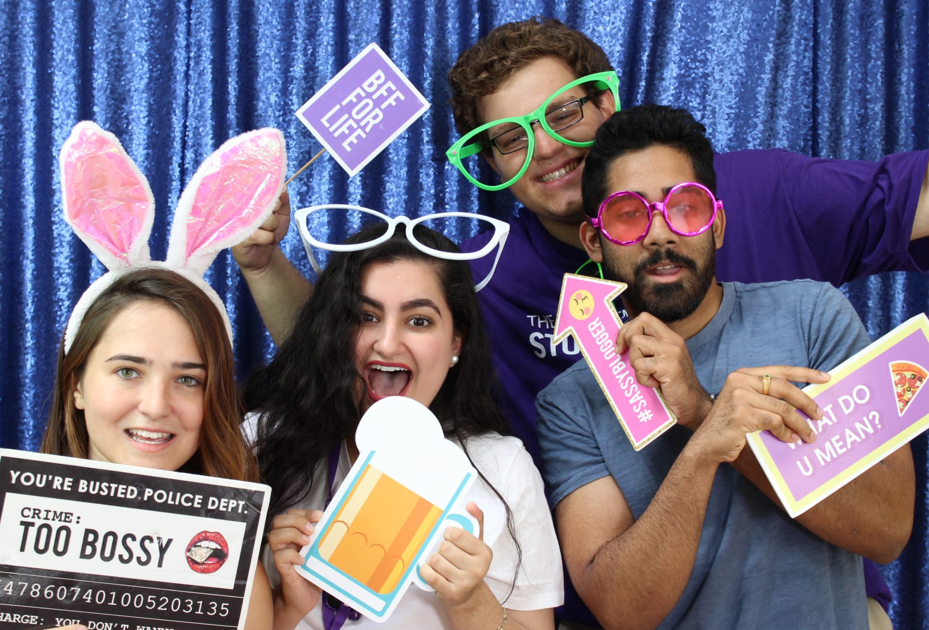 School Event University of Toronto Using Blue Sequin Backdrop